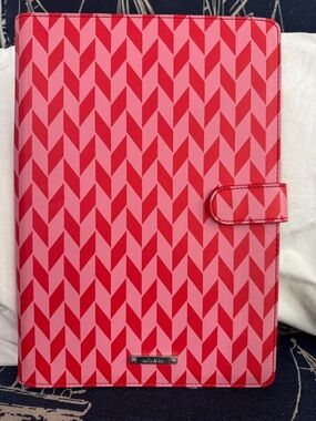 Stella & Dot Red and Pink Chevron Jewelry Travel Case